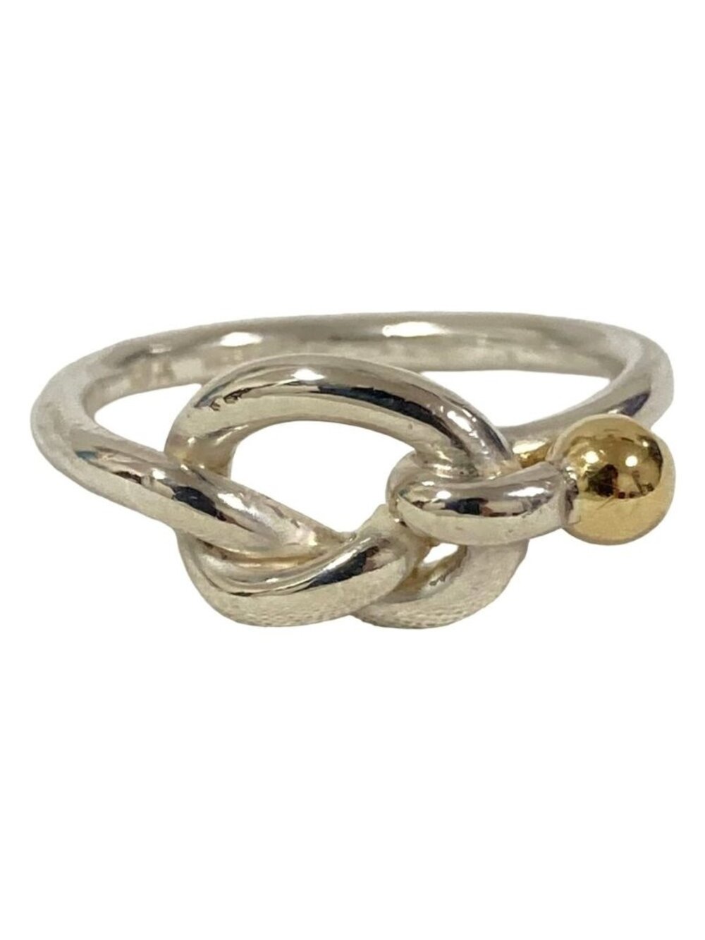 Tiffany & Co Vintage Hook &eye Love Knotring Ring Sterling Silver 18k to Issue